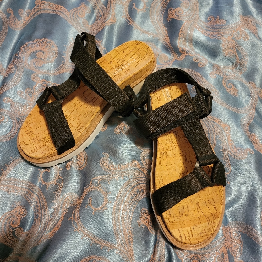 7 platform velcro sandals